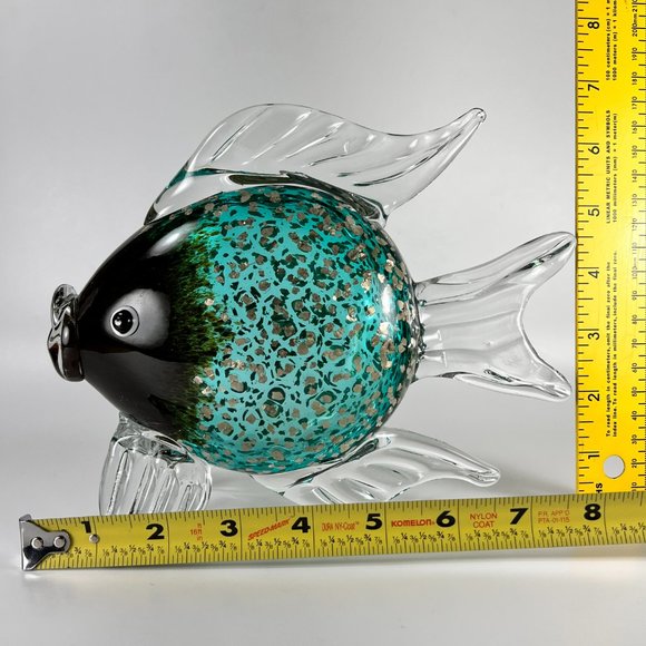 Kissing Fish Figurine Paperweight Art Glass Multicolor Decorative - Picture 11 of 12